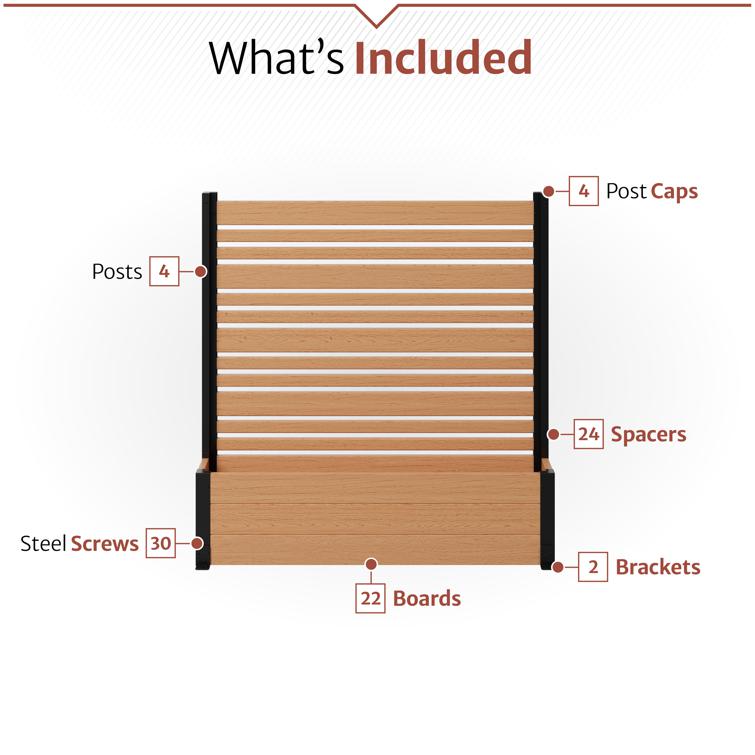■floowオーダーページ■　ハンドメイド Florence Freestanding Patio Screen w/ Planter Box (Cedar) (44